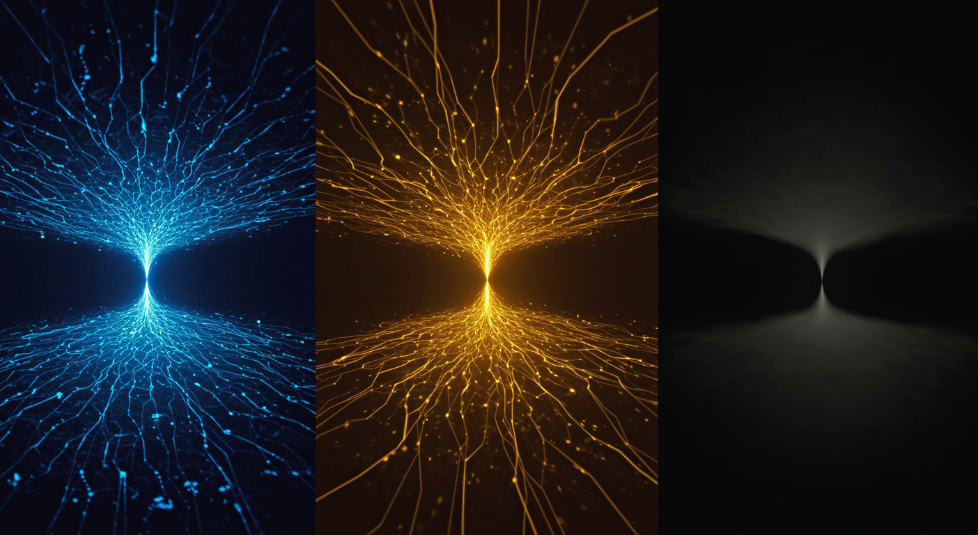 An abstract image expressing the three perspectives on death