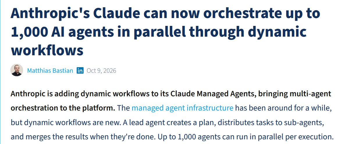 Abstract visualization of a lead AI agent splitting work across many parallel agent runs