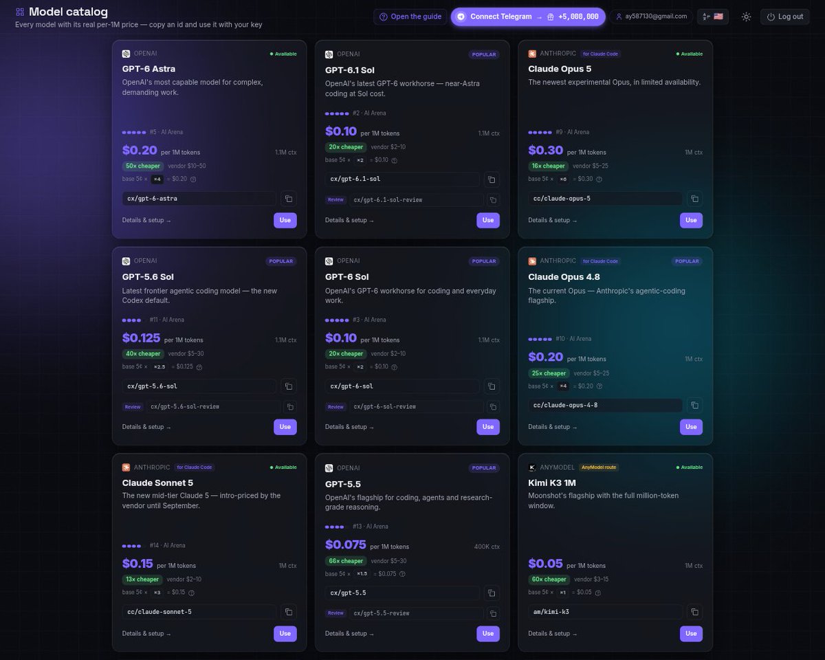 How to Connect 12+ AI Models with 5M Free Tokens on anymodel to Cursor and Claude Code