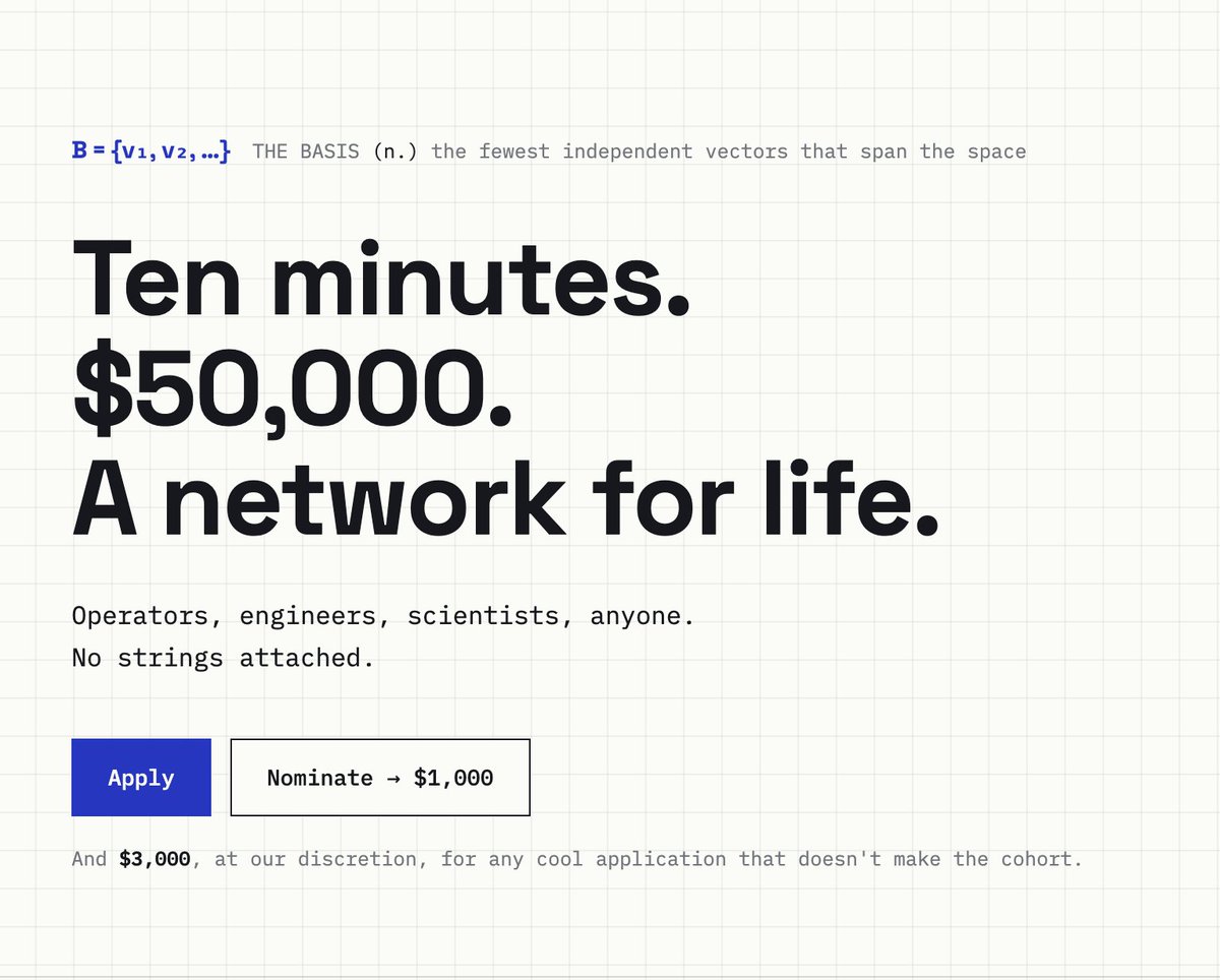 지분·보고 의무 없이 $50,000를 지원하는 빌더 프로그램 '베이시스 펠로우십'