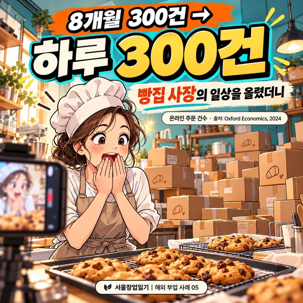 호주 Brooki Bakehouse 매장에서 작업 과정을 담은 빵집 사장의 하루 틱톡 콘텐츠 안내 사진