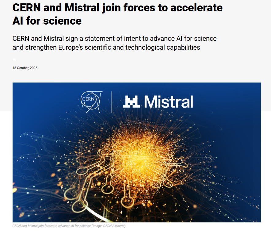 CERN and Mistral AI Partner to Train Foundation Physics Models on Billions of Simulated Proton Collisions