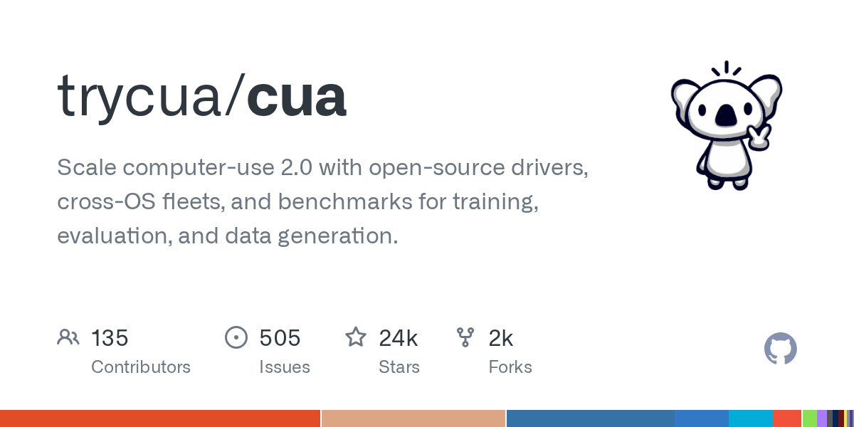 Cua 프레임워크 로고와 컴퓨터 사용 자동화 개념도
