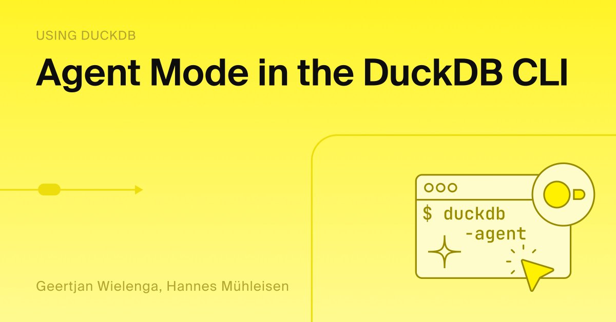 DuckDB v2.0 CLI, AI 코딩 에이전트 최적화 '에이전트 모드' 도입