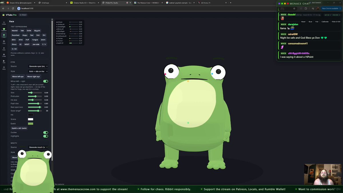 Announcement display of Don P Bongwater's free 3D VTuber creation and runtime rigging tool