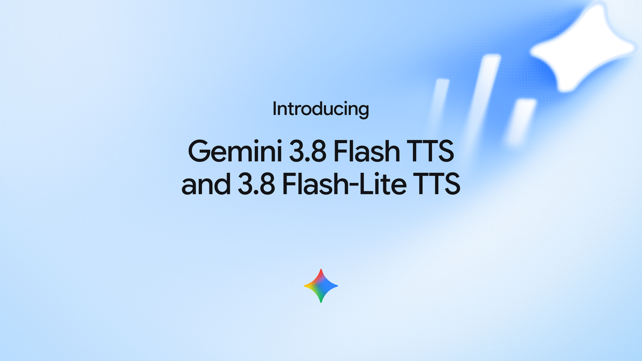 구글 Gemini 3.8 Flash TTS 및 Flash-Lite TTS 공식 발표 그래픽과 음성 생성 인터페이스