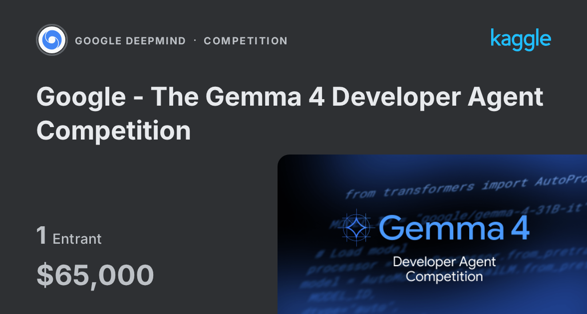 구글 젬마·캐글, 총상금 10만 달러 규모 'Gemma 4 개발자 에이전트 경진대회' 개최