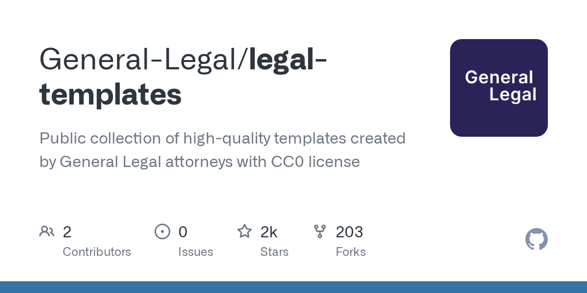 General Legal, 스타트업 핵심 법률 문서 템플릿 GitHub 오픈소스 공개