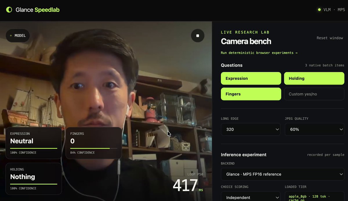 웹캠을 실시간 AI 감지기로 변환하는 로컬 VLM 하네스 'glance-vlm speedlab' 오픈소스 공개