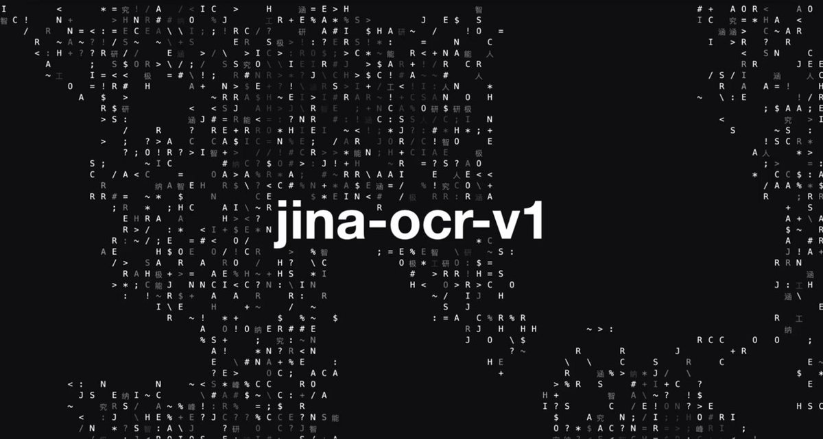 jina-ocr-v1 모델이 다양한 문서를 입력받아 마크다운으로 변환하는 과정을 보여주는 시각 문서 파서 구조도