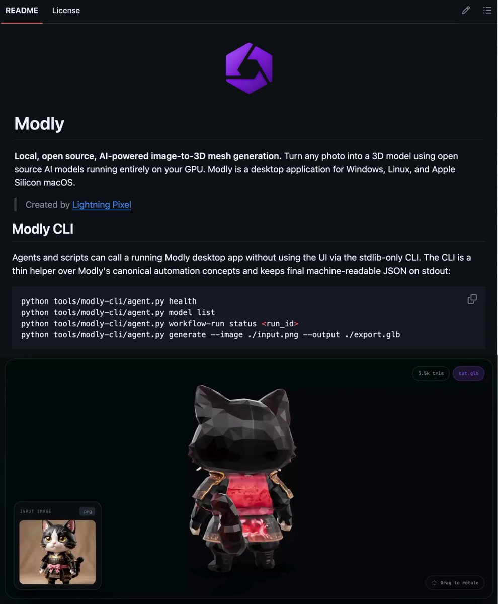 Modly: 로컬 GPU에서 사진을 3D 메시로 변환하는 오픈소스 데스크톱 앱