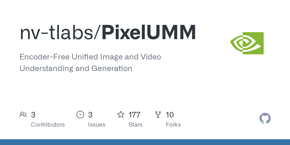엔비디아, VAE·ViT 인코더 없앤 픽셀 공간 통합 멀티모달 모델 'PixelUMM' 오픈소스 공개