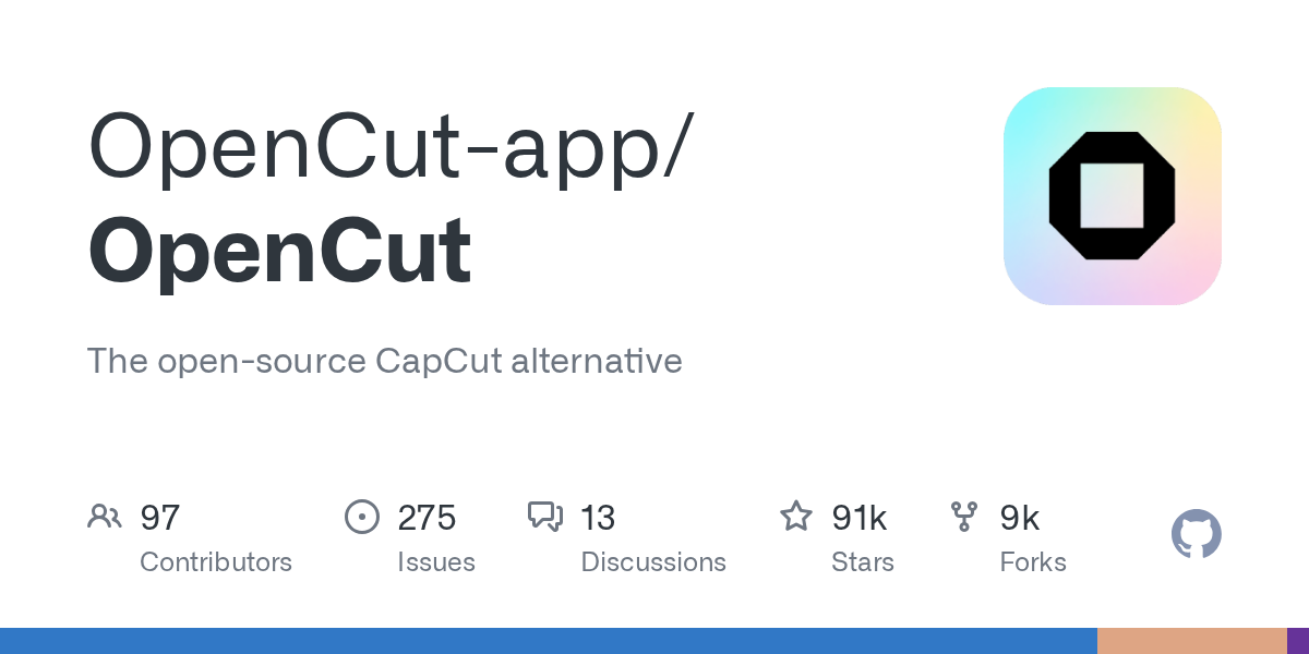 OpenCut 오픈소스 비디오 에디터 멀티트랙 타임라인 및 아키텍처 다이어그램 인터페이스