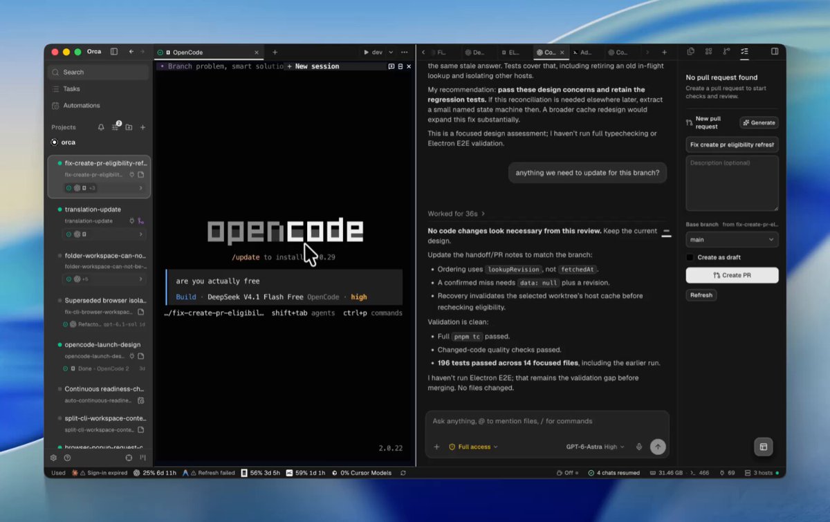 Orca에서 DeepSeek-v4.1-flash 무료 활용법: OpenCode 모델 선택 및 하이브리드 워크플로우 팁