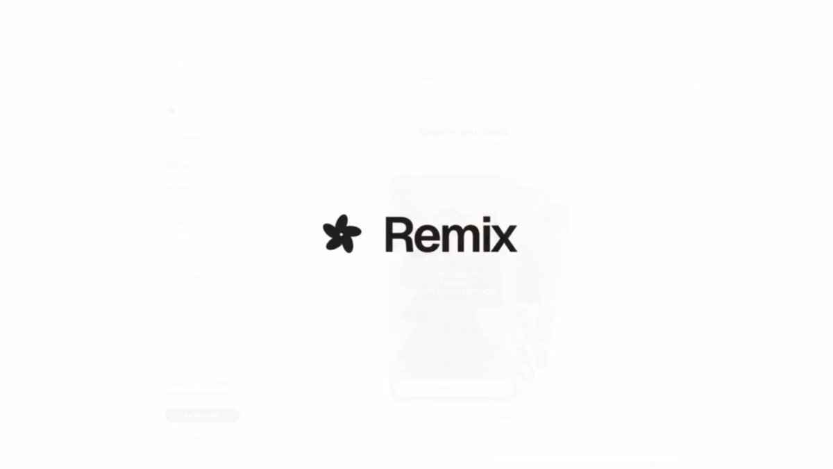 Orior의 스타트업용 콘텐츠 재창작 도구 Remix for startups 인터페이스 및 소셜 콘텐츠 리믹스 작업 화면