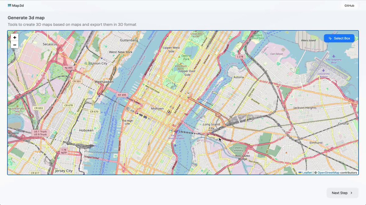 OSM 데이터로 도시 3D 모델 만들고 GLB로 내보내는 오픈소스 Map3D