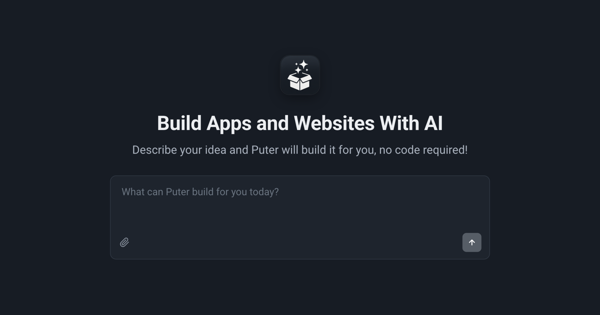 Puter, Lovable·v0 대체하는 오픈소스 AI 앱 빌더 'Builder' 공개