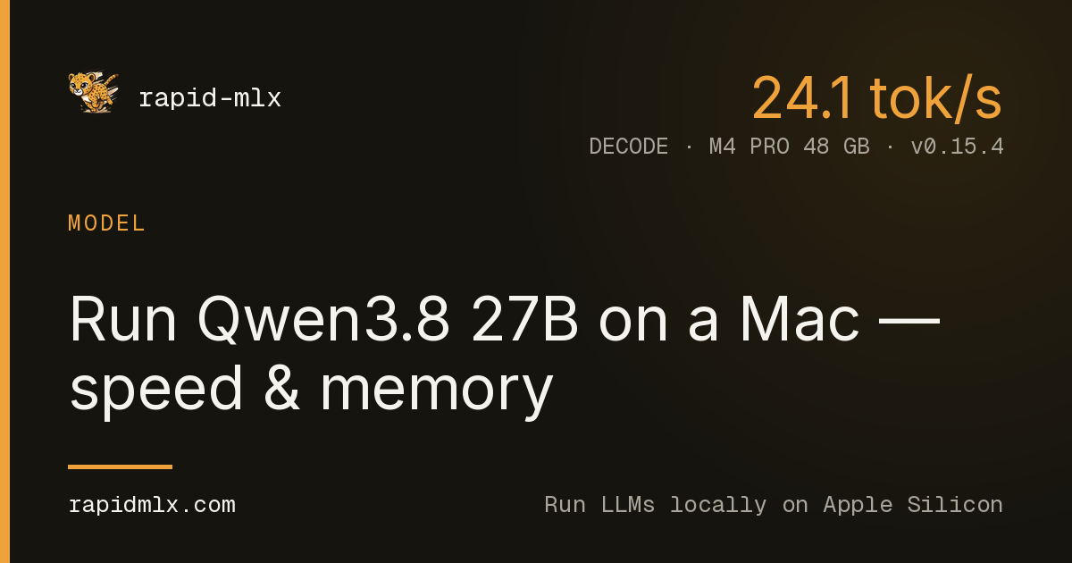 Rapid-MLX v0.15.4: Apple Silicon용 Qwen3.8-27B TensorFold 및 DFlash2 투기적 디코딩 지원