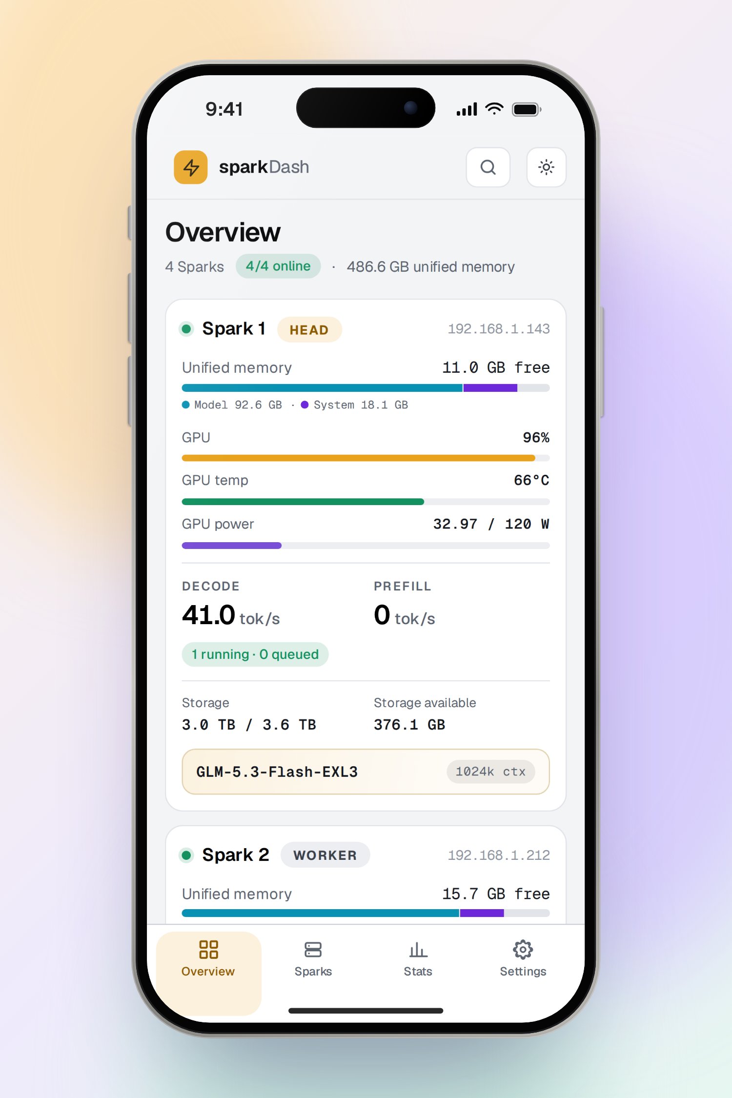 로컬 LLM 플릿 대시보드 sparkDash v2.0 공개: 전면 재설계 UI와 카드 직접 실행, 벤치마크·모니터링 확장