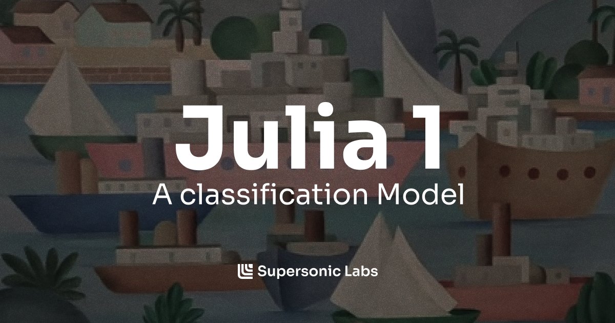 Supersonic Labs의 초경량 의사결정 오픈 모델 Julia-1 발표 그래픽